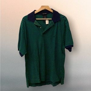 Vintage Green Stripe Polo Shirt - Nautica Polo Shirt Green/Blue Striped - Sz Med